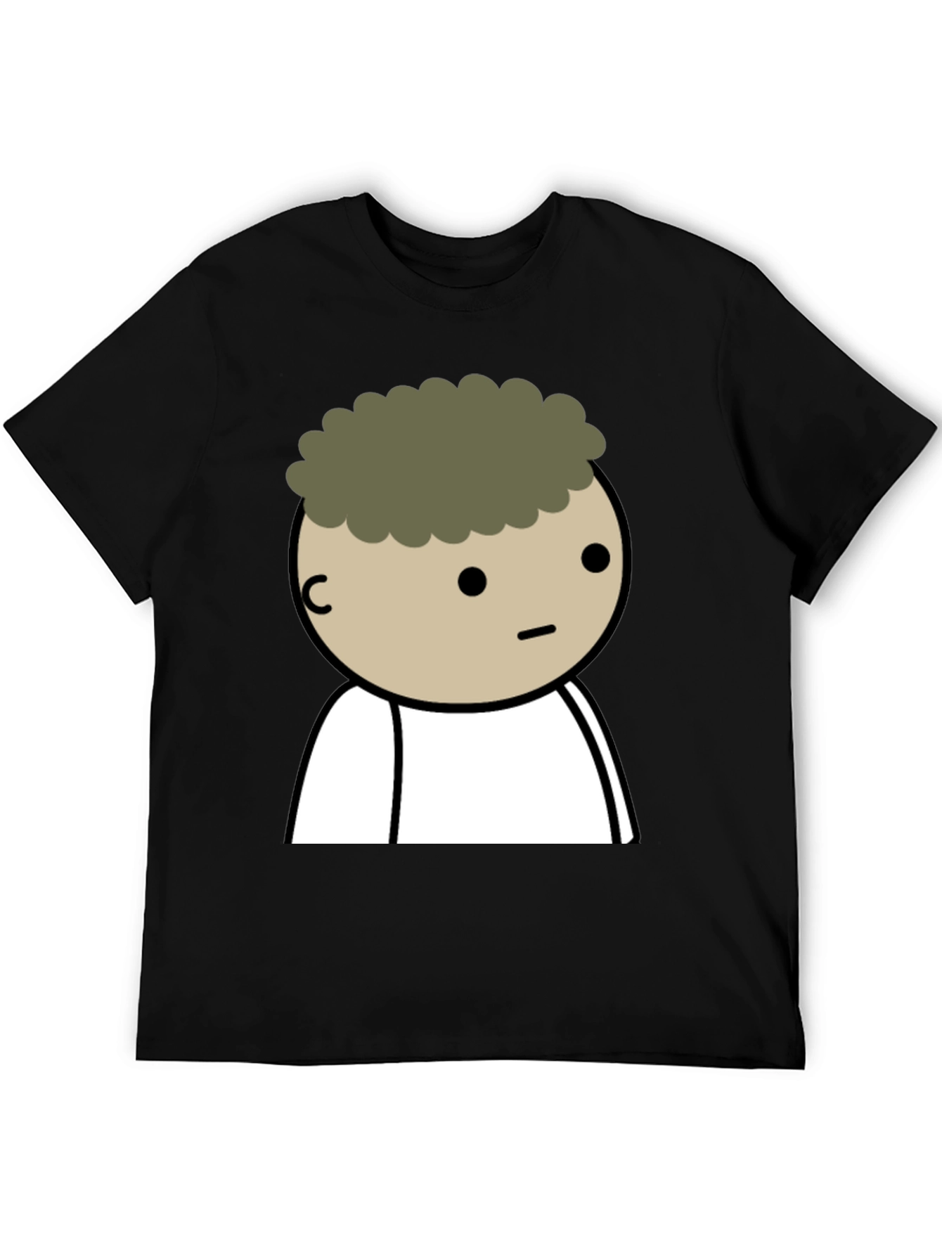 Cartoon Character Graphic Tee - Black
