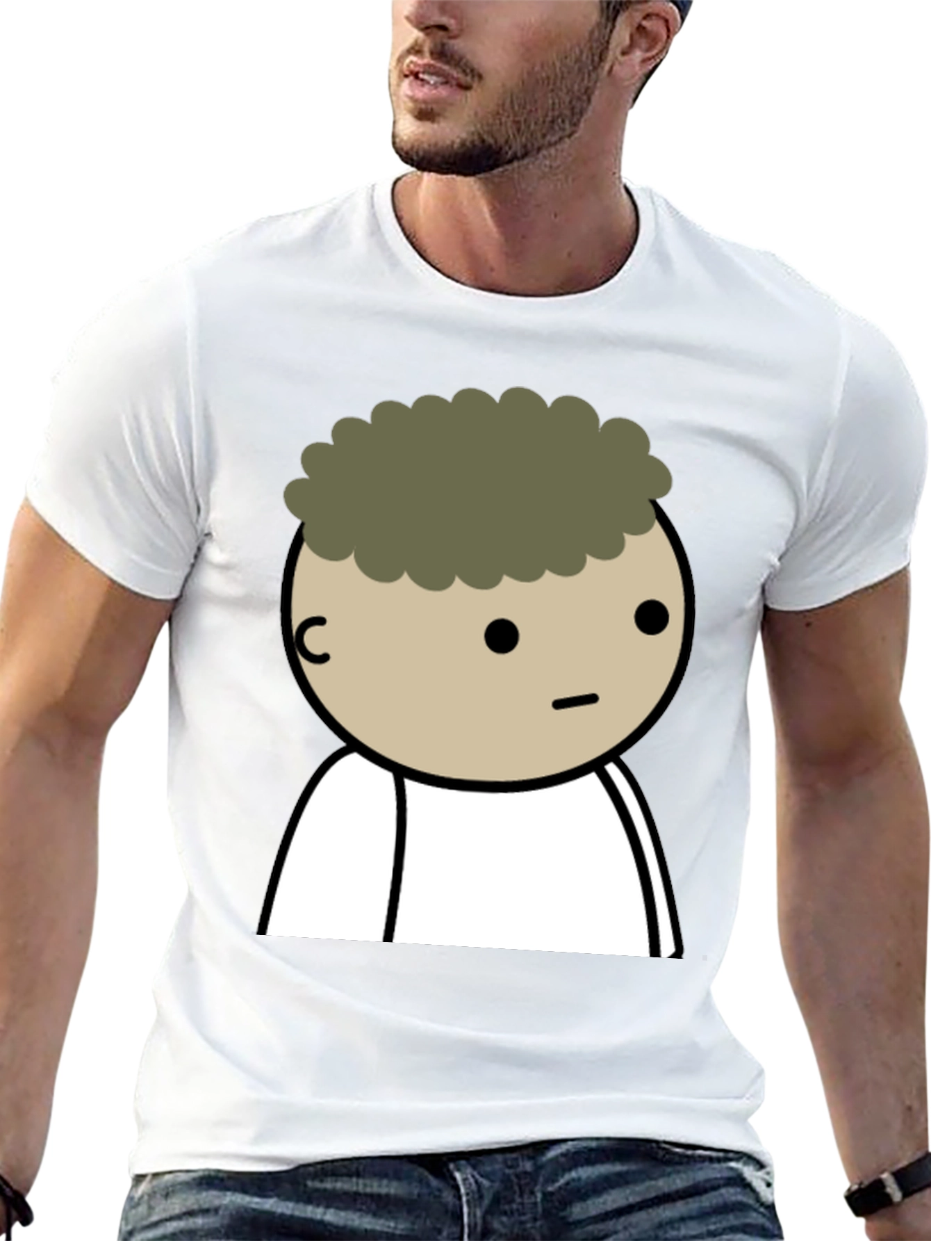 Cartoon Character Graphic Tee - Black