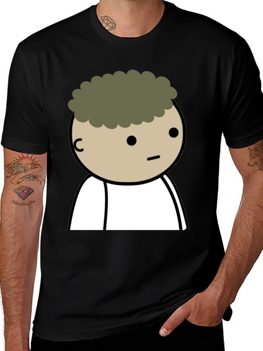 Cartoon Character Graphic Tee - Black