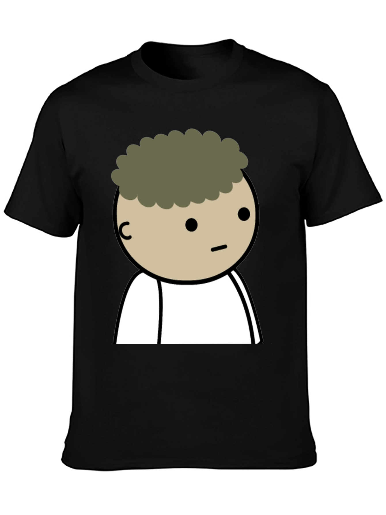 Cartoon Character Graphic Tee - Black