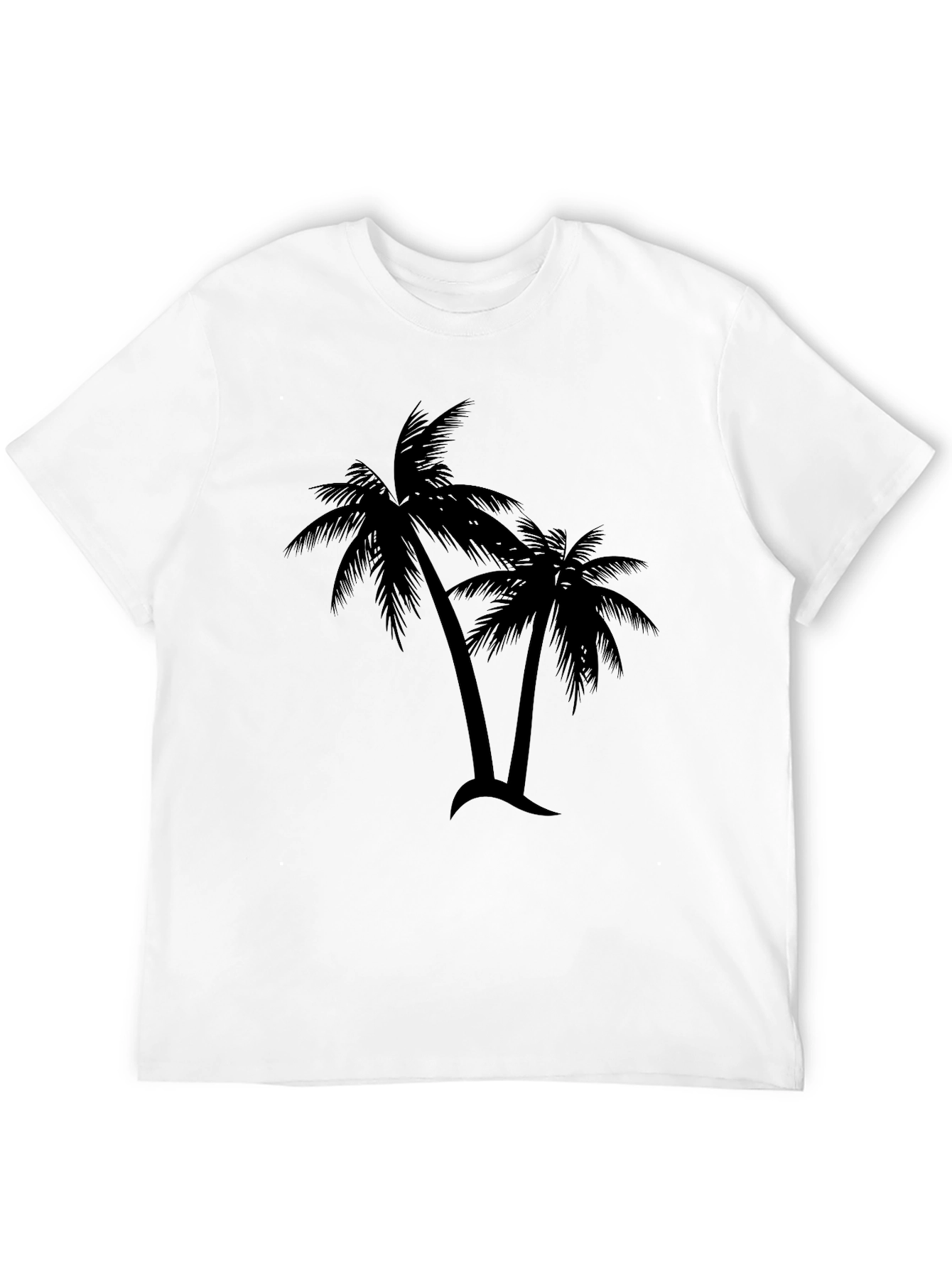 Tropical Palm Tree Graphic T-Shirt - Black