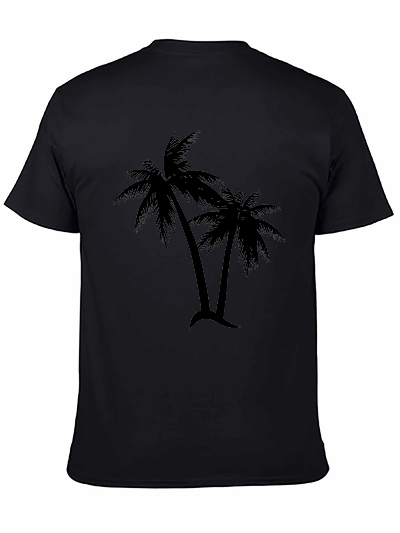 Tropical Palm Tree Graphic T-Shirt - Black