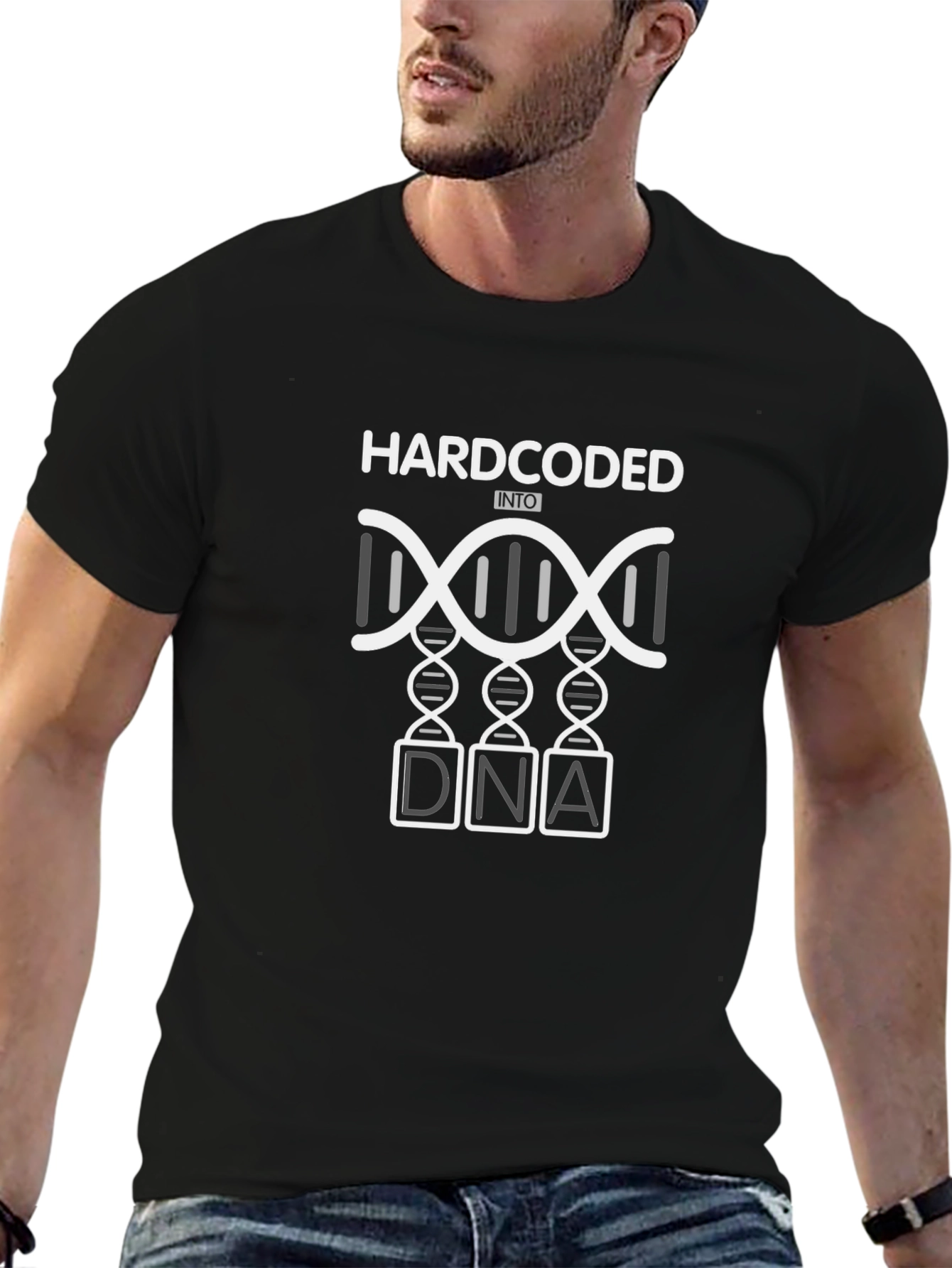 Hardcoded Into DNA Black Graphic T-Shirt