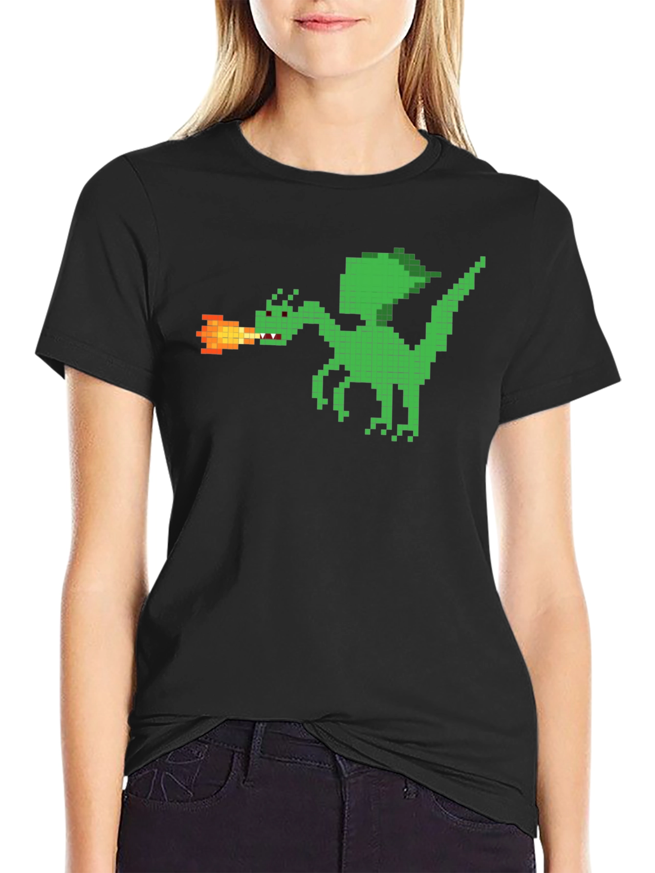 Pixelated Dragon T-Shirt - Retro Gaming Style