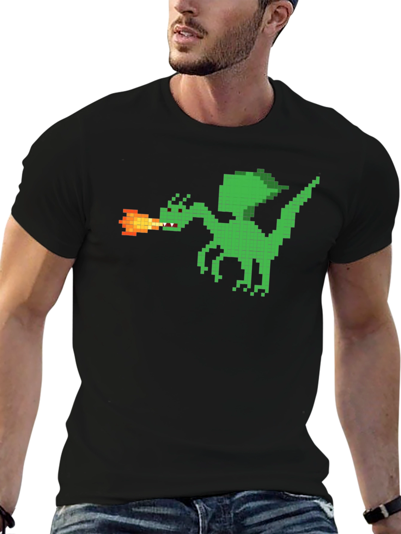 Pixelated Dragon T-Shirt - Retro Gaming Style