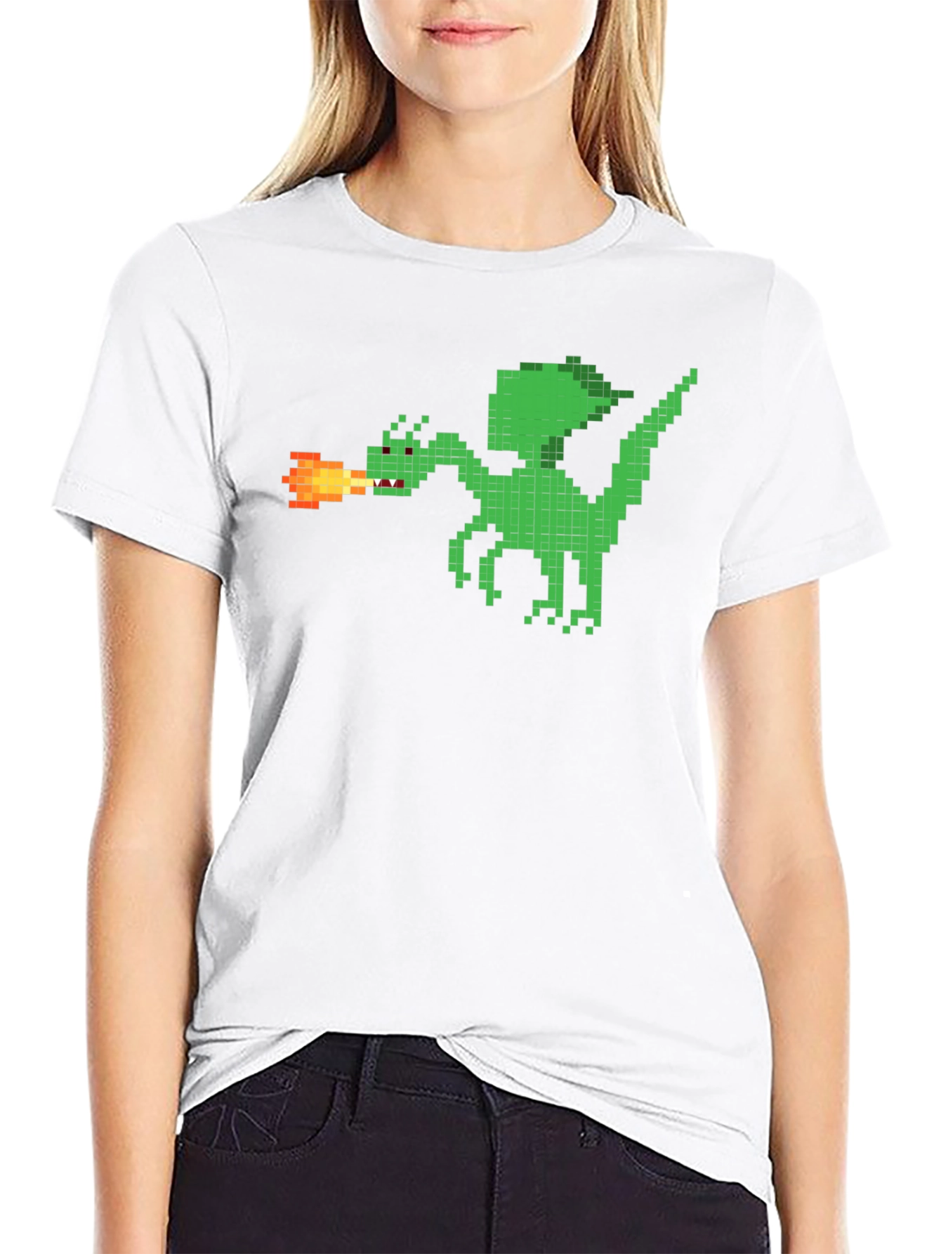 Pixelated Dragon T-Shirt - Retro Gaming Style