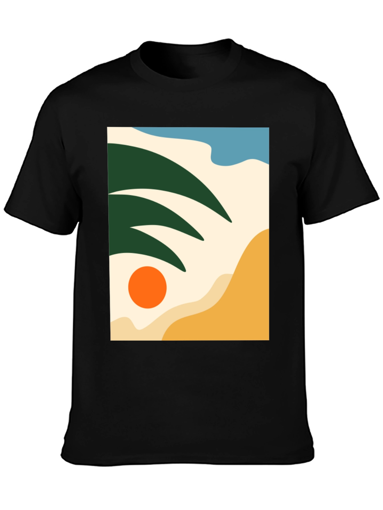 Abstract Beach Scene Graphic Tee - Modern Stylish Design