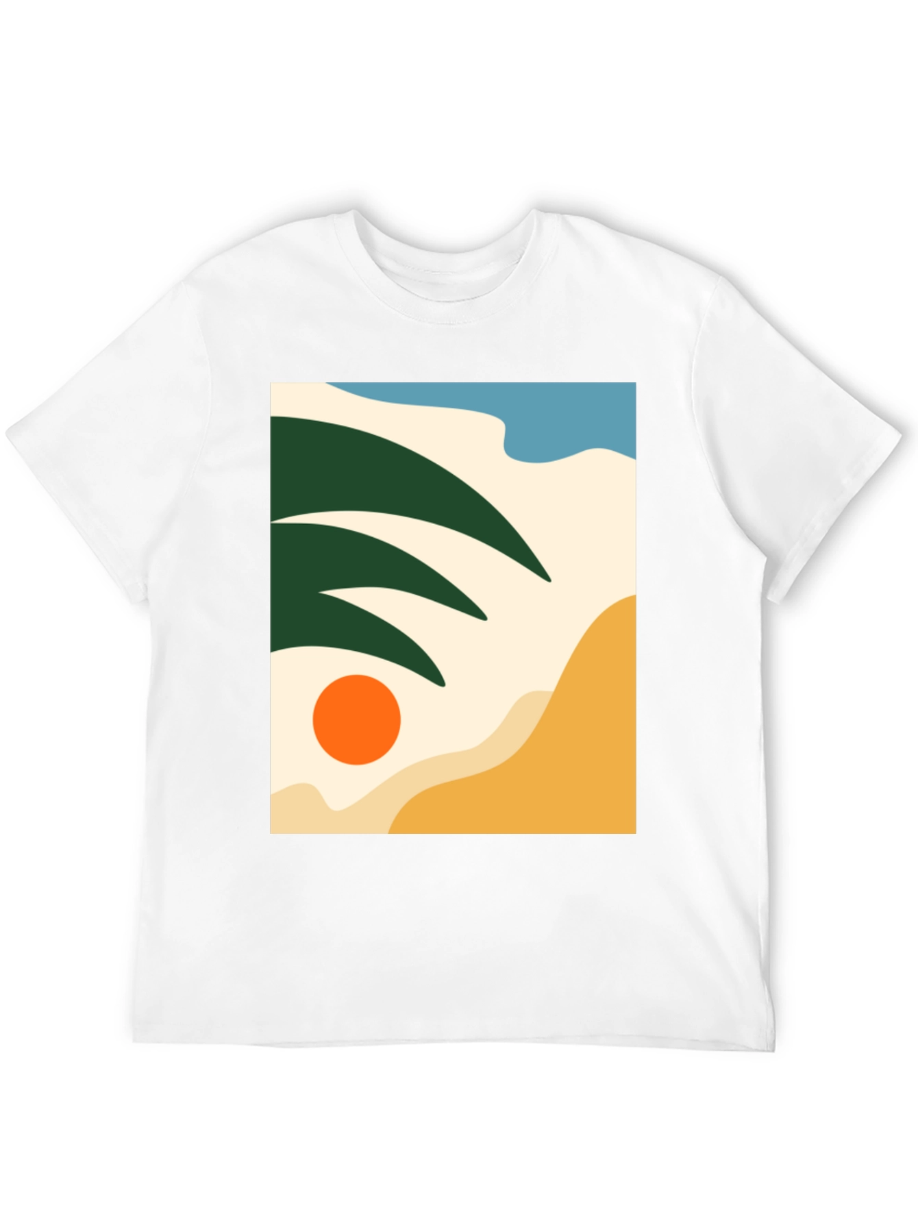 Abstract Beach Scene Graphic Tee - Modern Stylish Design