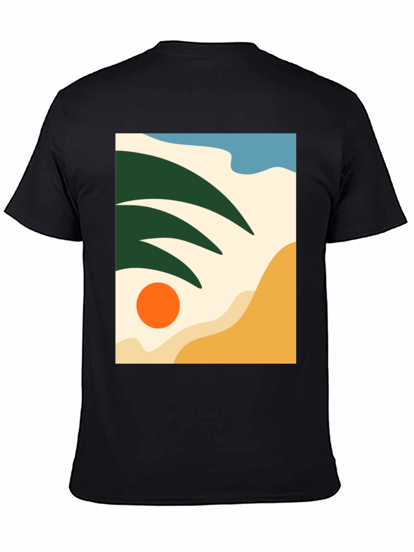 Abstract Beach Scene Graphic Tee - Modern Stylish Design