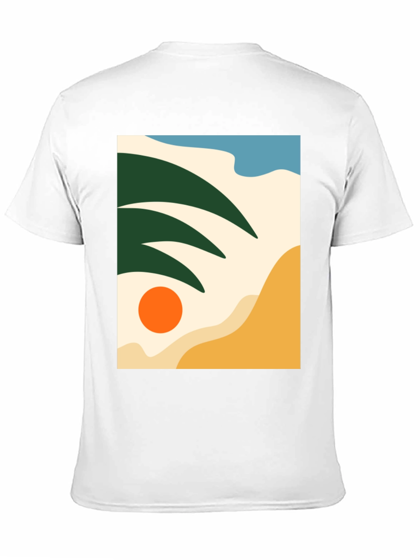Abstract Beach Scene Graphic Tee - Modern Stylish Design