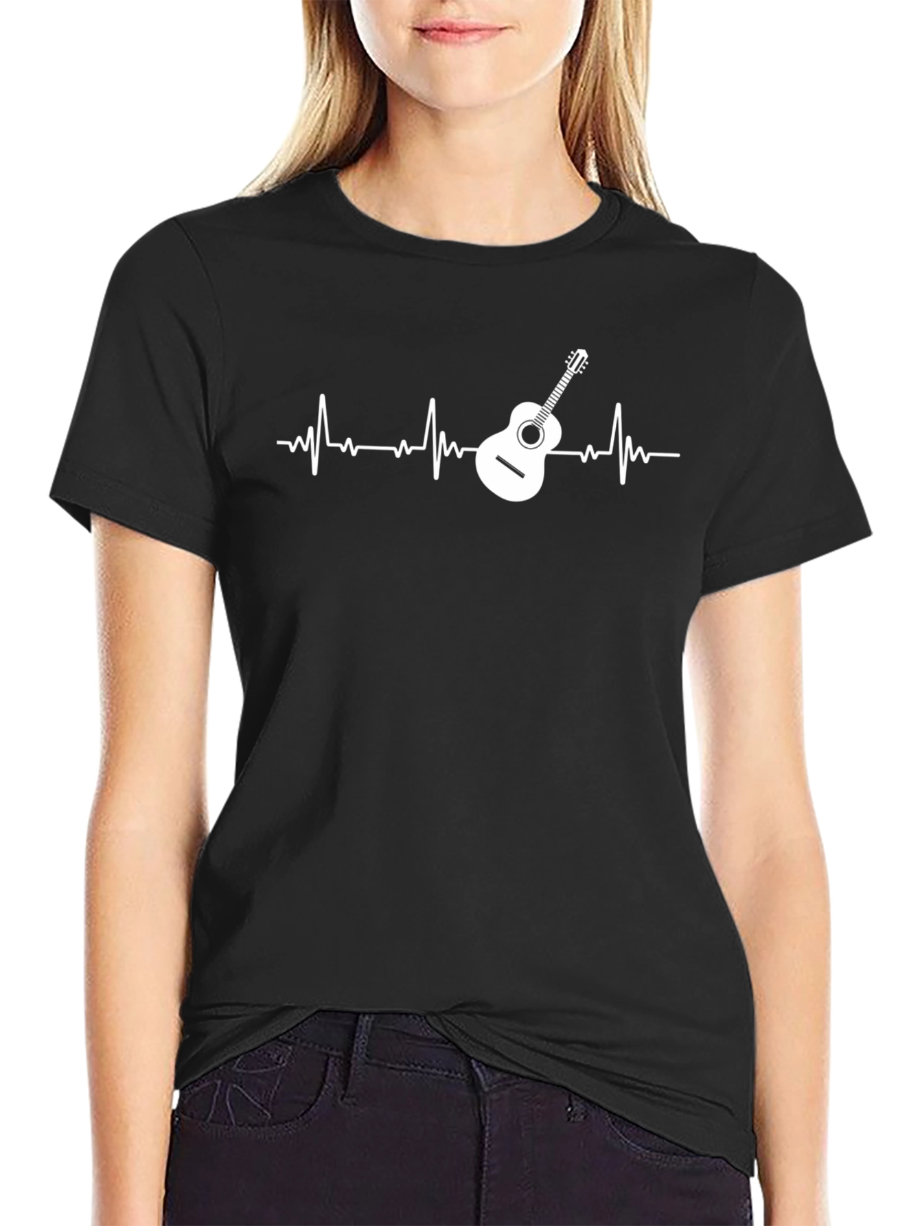 Guitar Heartbeat Graphic T-Shirt - Music Lover Tee