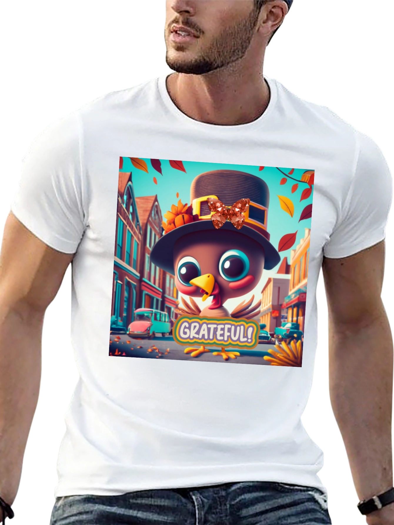 Grateful Turkey Thanksgiving Graphic Tee