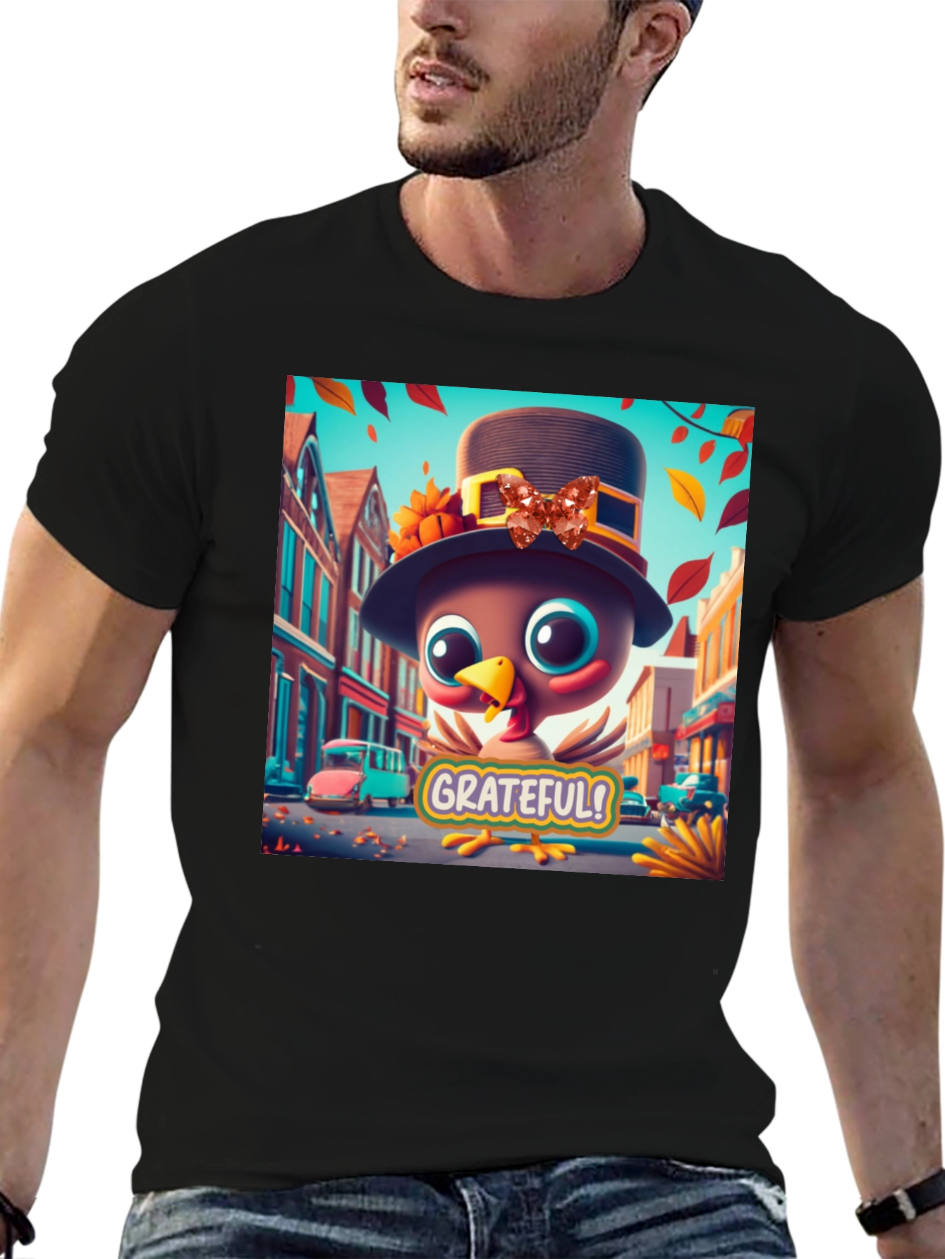 Grateful Turkey Thanksgiving Graphic Tee