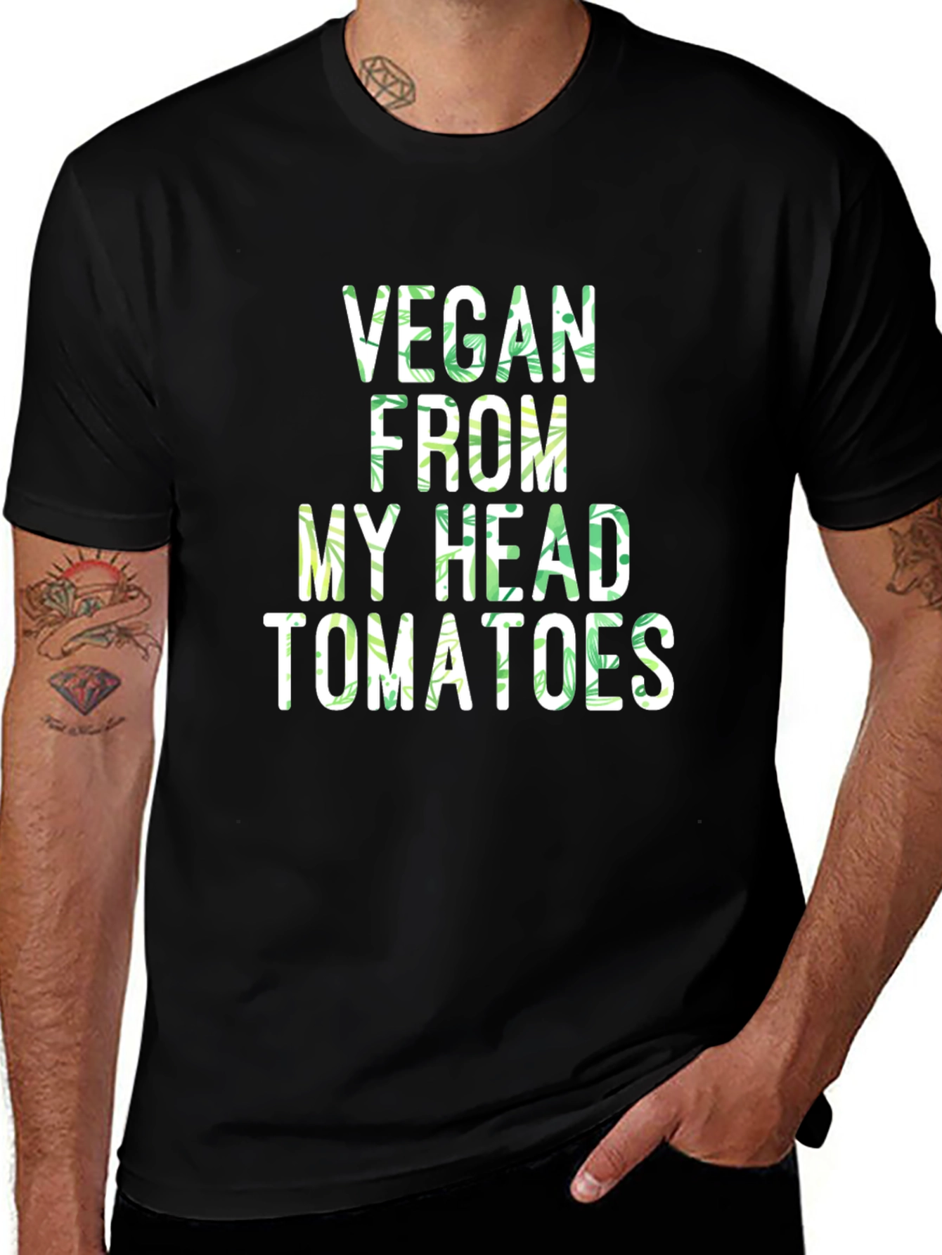 Vegan Head Tomatoes Graphic T-Shirt