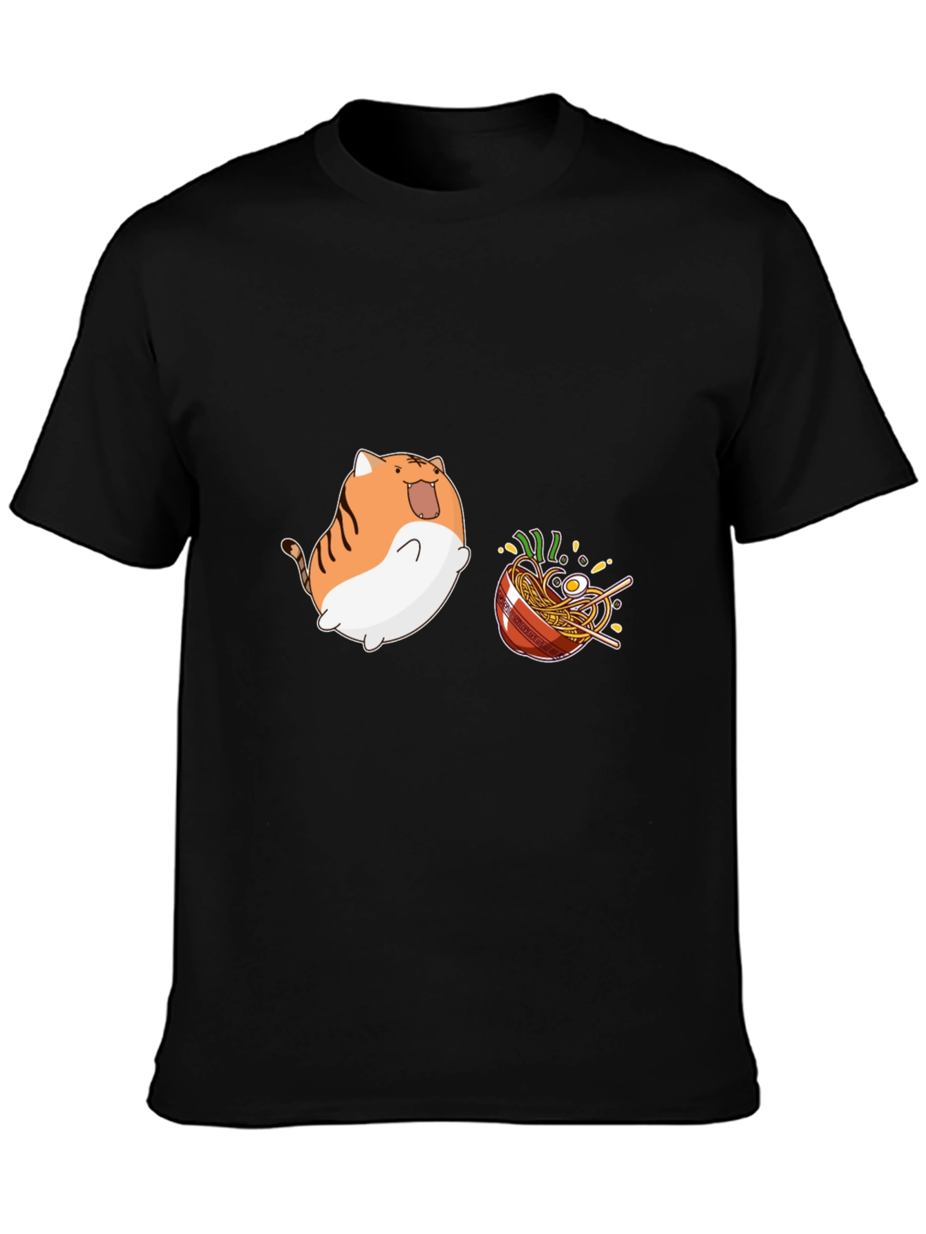 Kawaii Cat Ramen Graphic T-Shirt