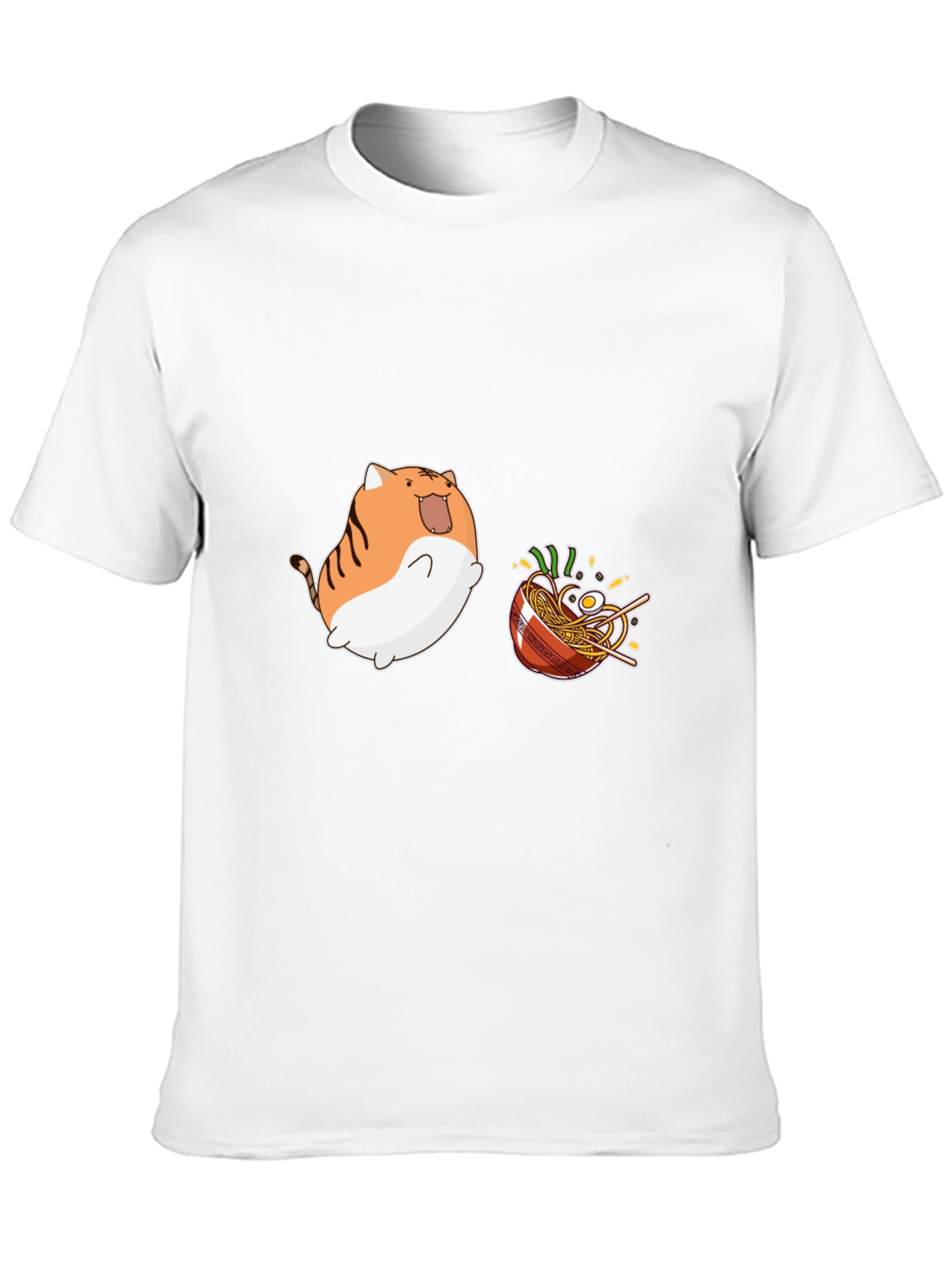 Kawaii Cat Ramen Graphic T-Shirt