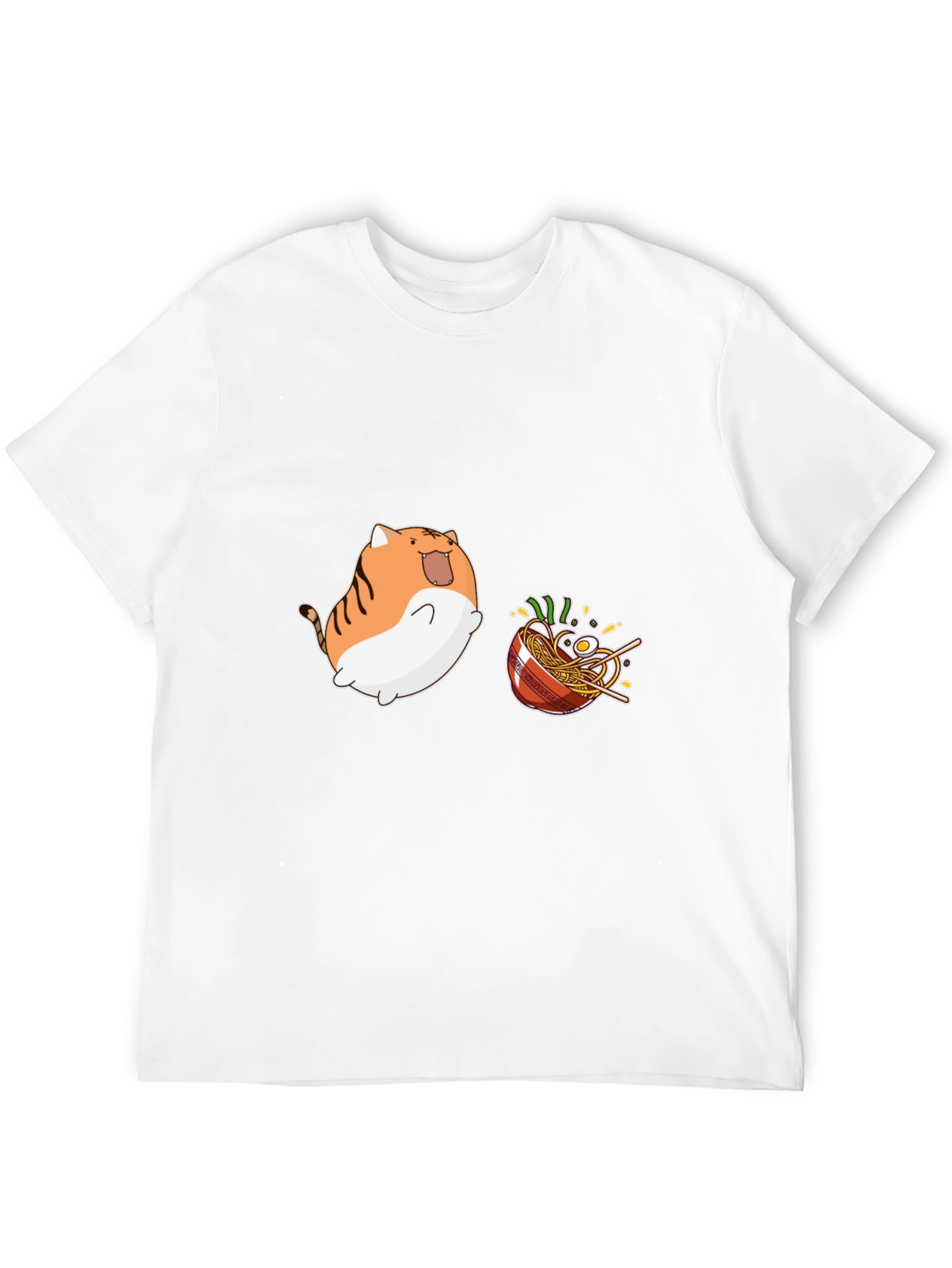 Kawaii Cat Ramen Graphic T-Shirt