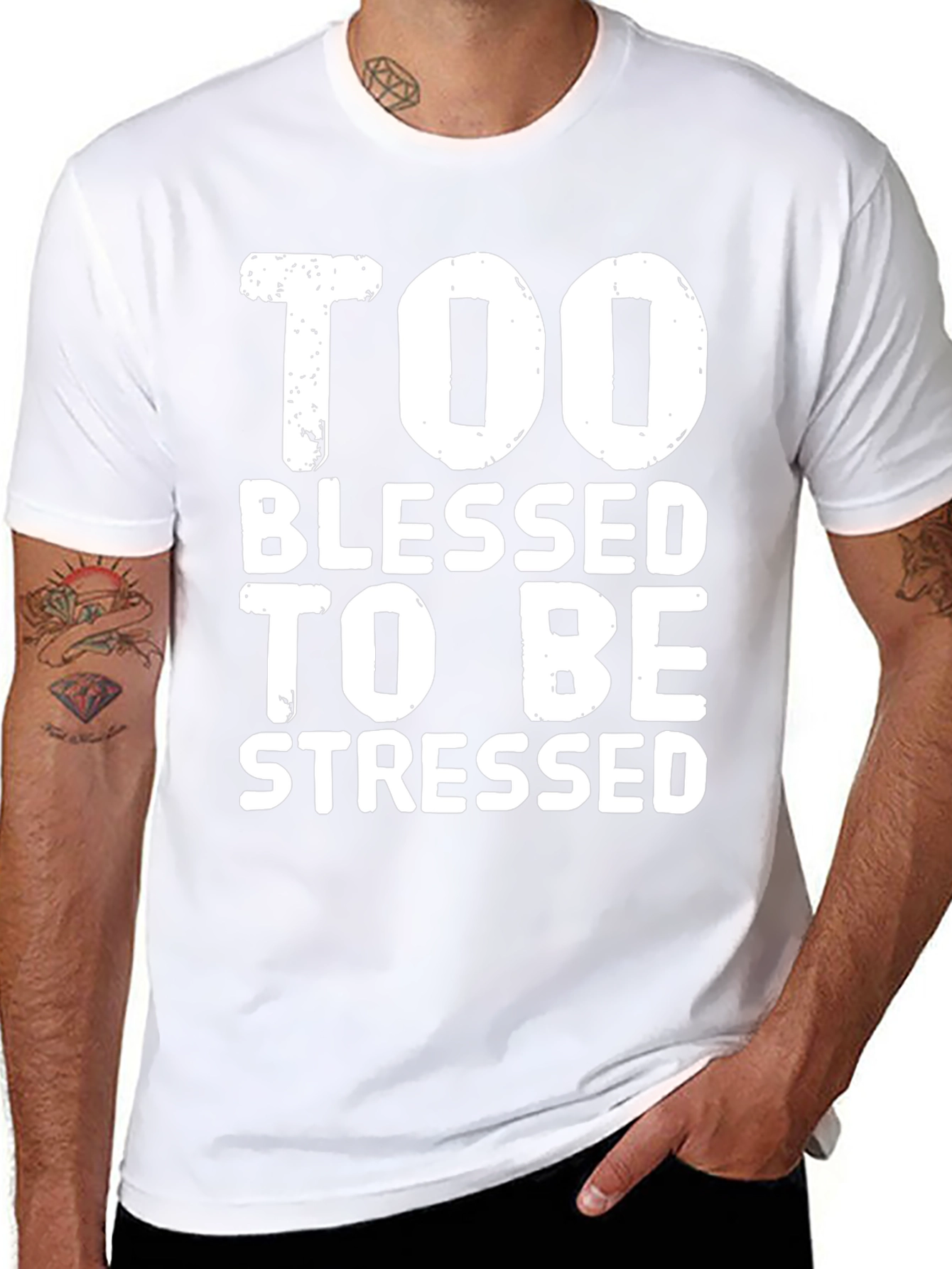 Too Blessed to be Stressed Graphic T-Shirt