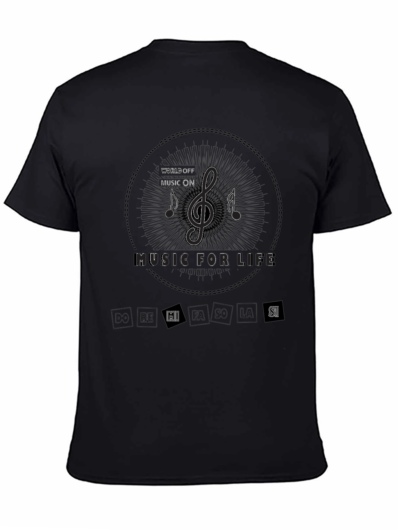 Music For Life Black Graphic Tee