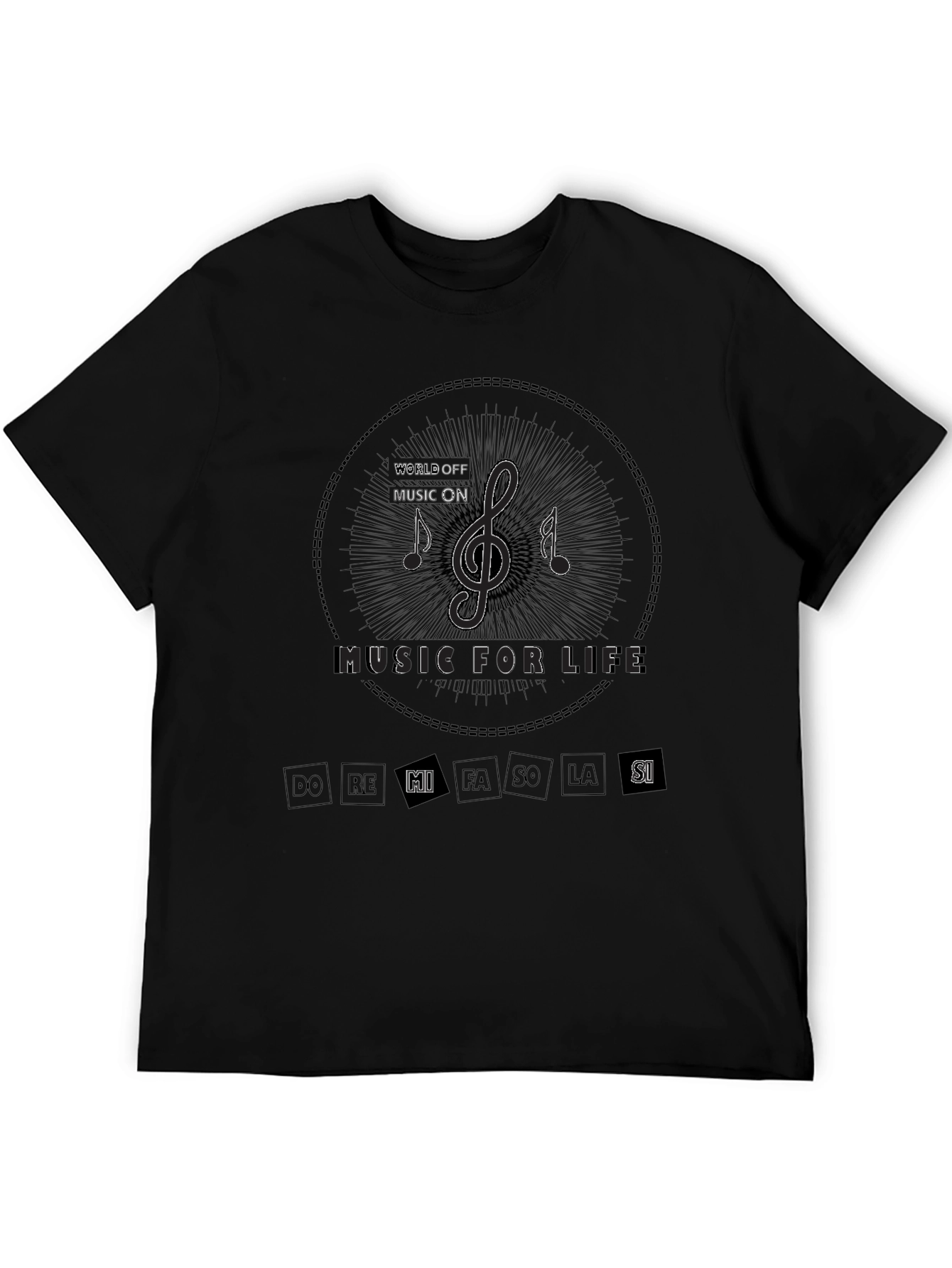 Music For Life Black Graphic Tee
