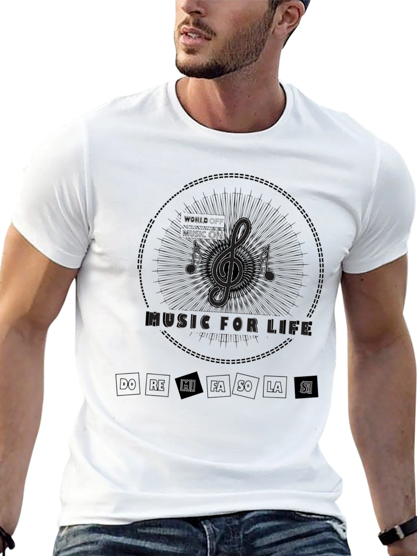Music For Life Black Graphic Tee