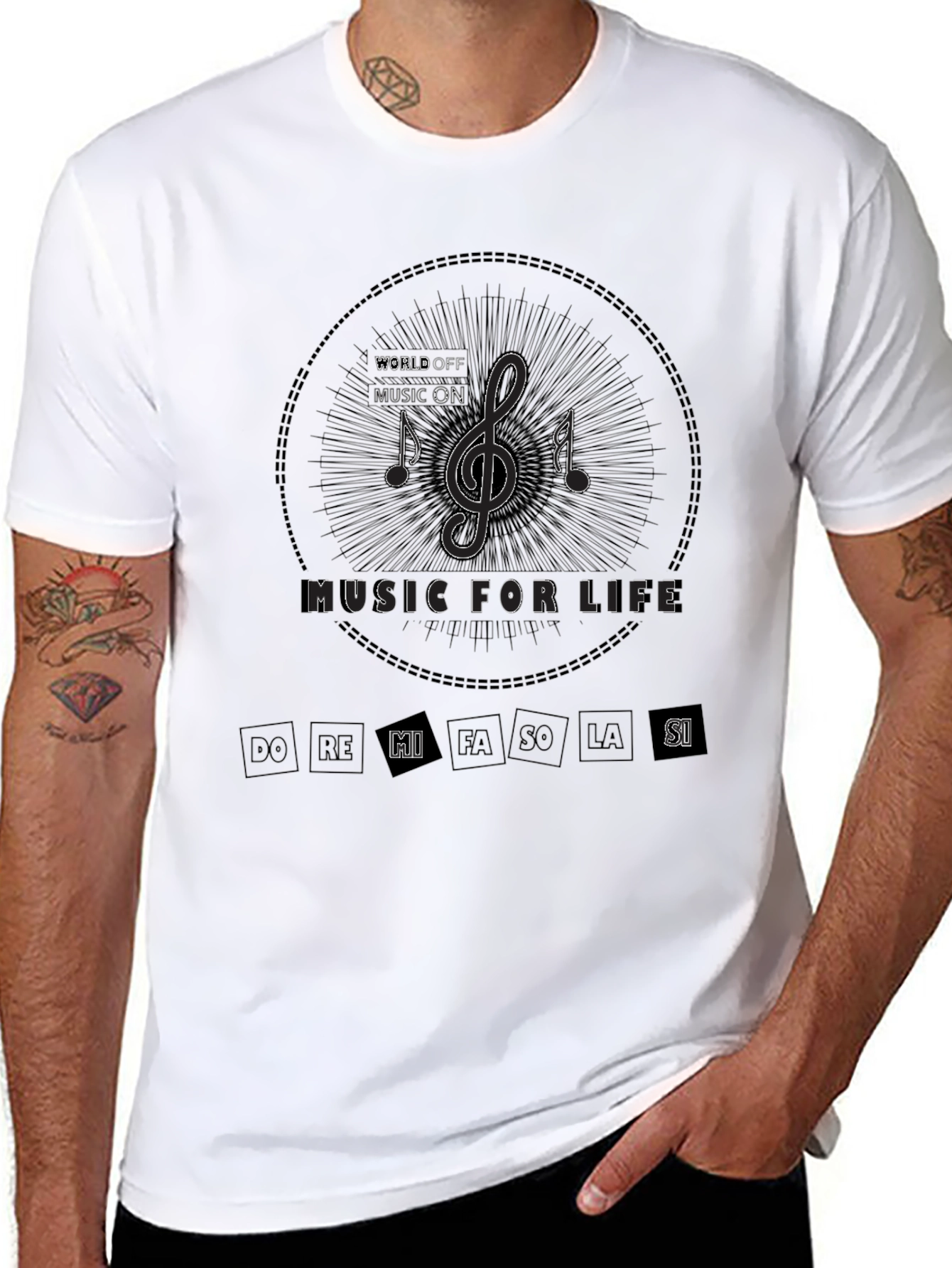 Music For Life Black Graphic Tee