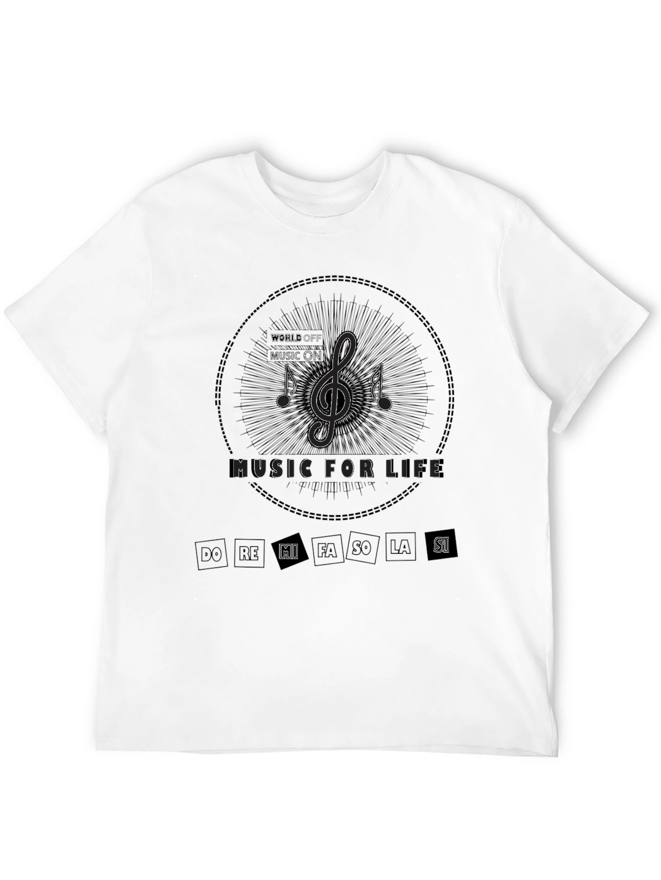 Music For Life Black Graphic Tee