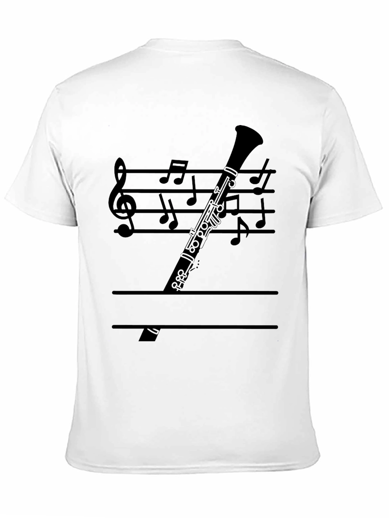 Musical Clarinet T-Shirt - Black Graphic Tee