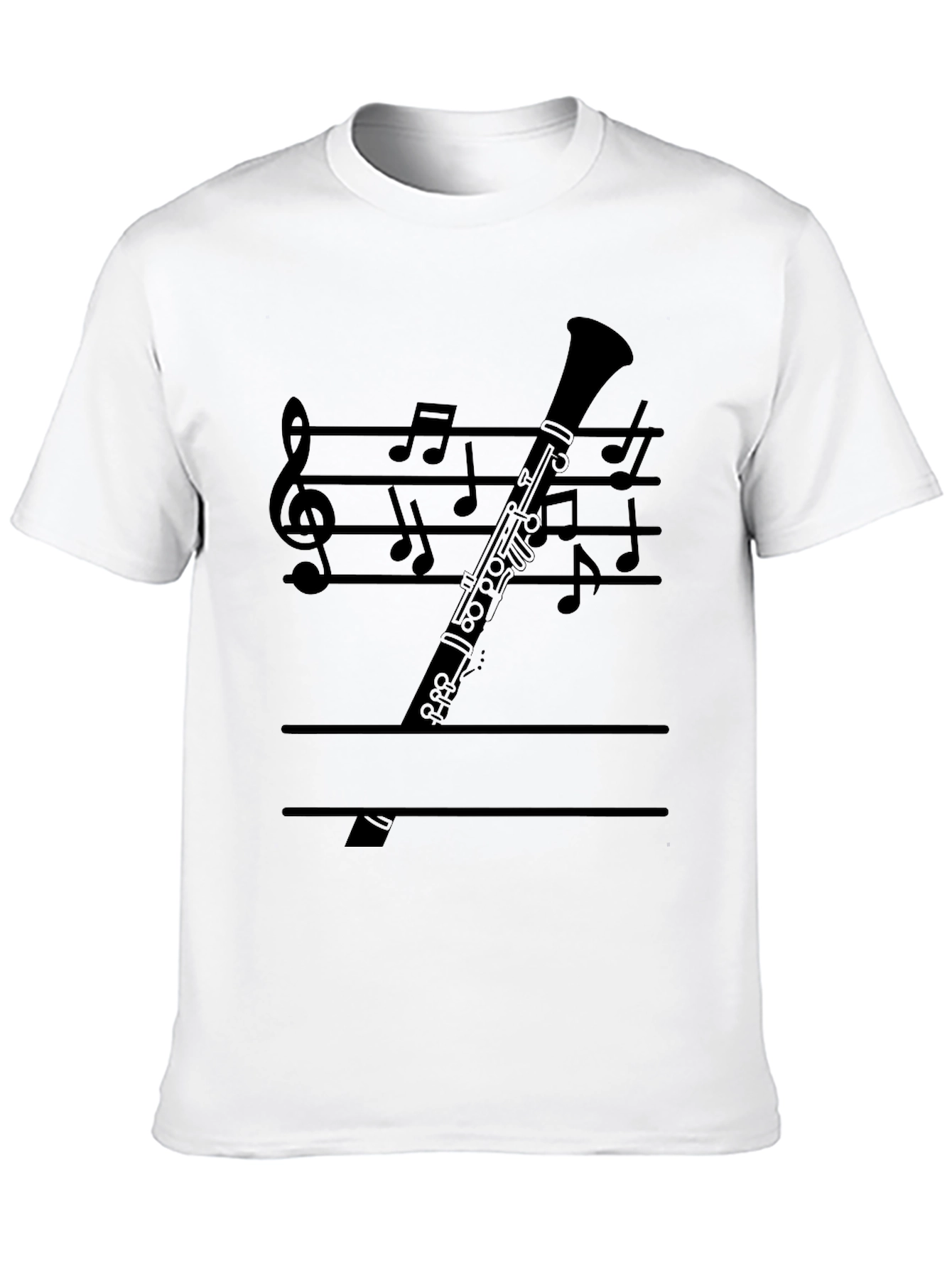 Musical Clarinet T-Shirt - Black Graphic Tee