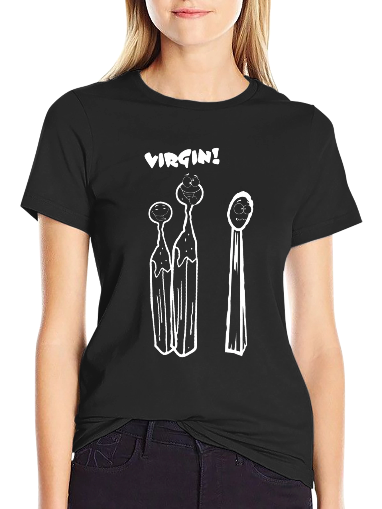 Virgin Matches Graphic T-Shirt - Black Crew Neck Tee