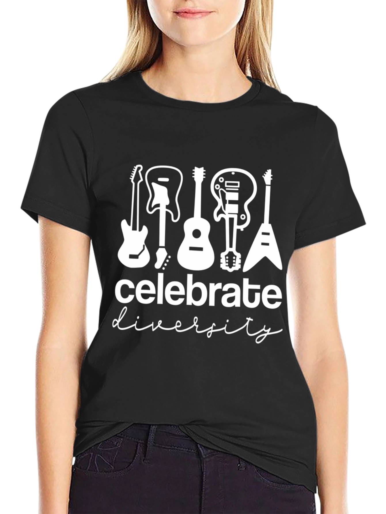 Celebrate Diversity Guitar T-Shirt