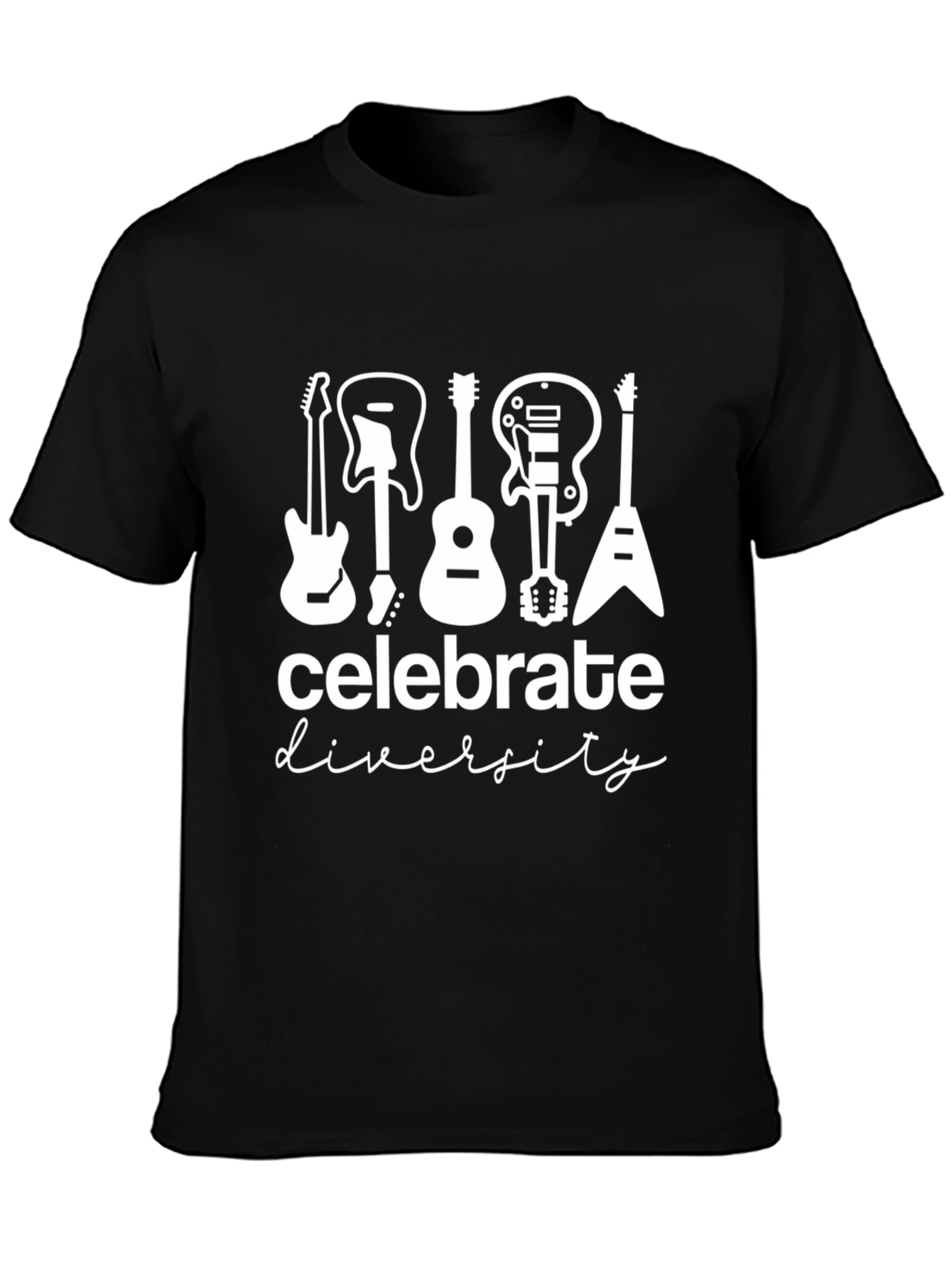 Celebrate Diversity Guitar T-Shirt