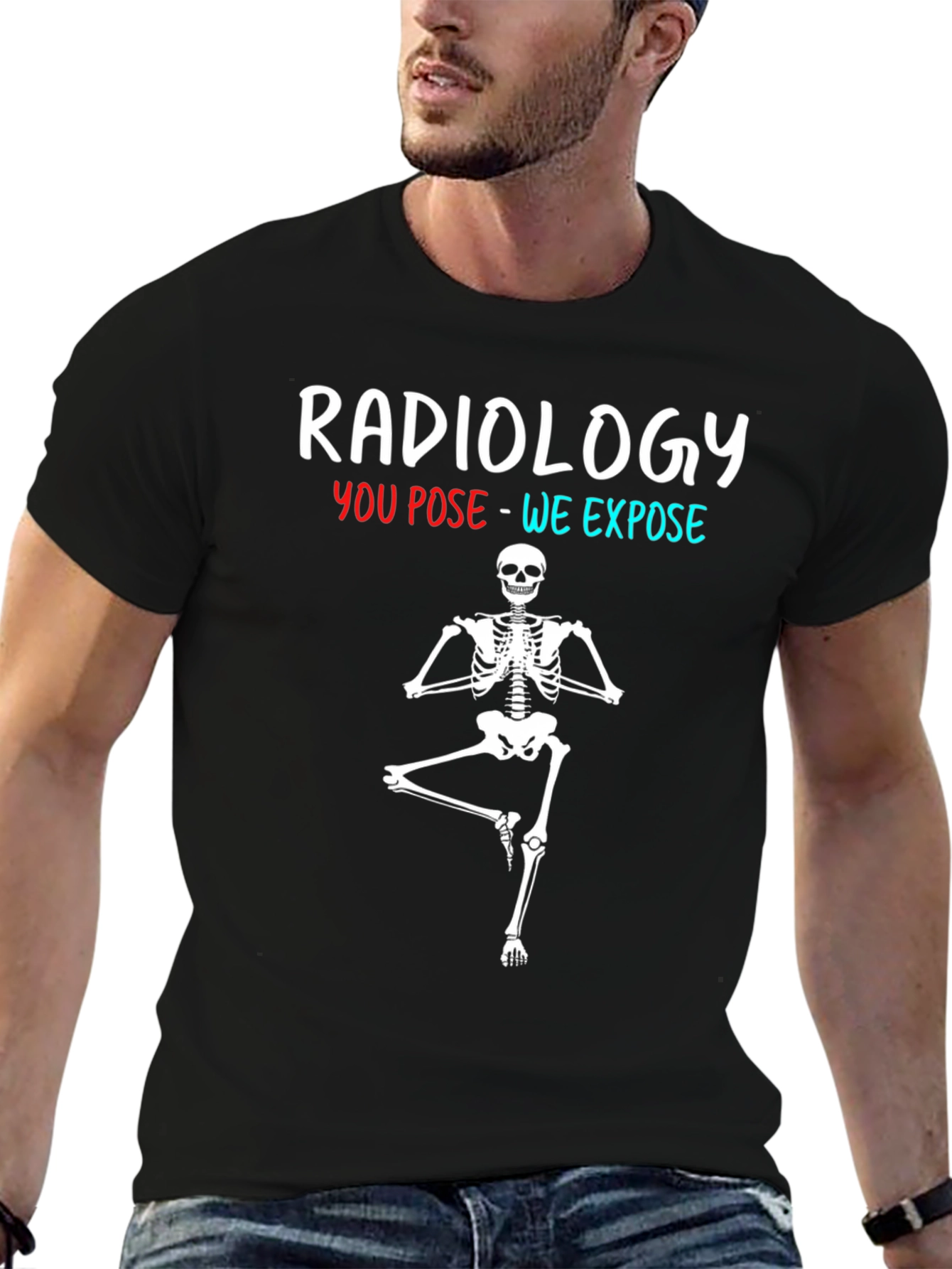 Radiology Yoga Skeleton T-Shirt Funny X-Ray Tee
