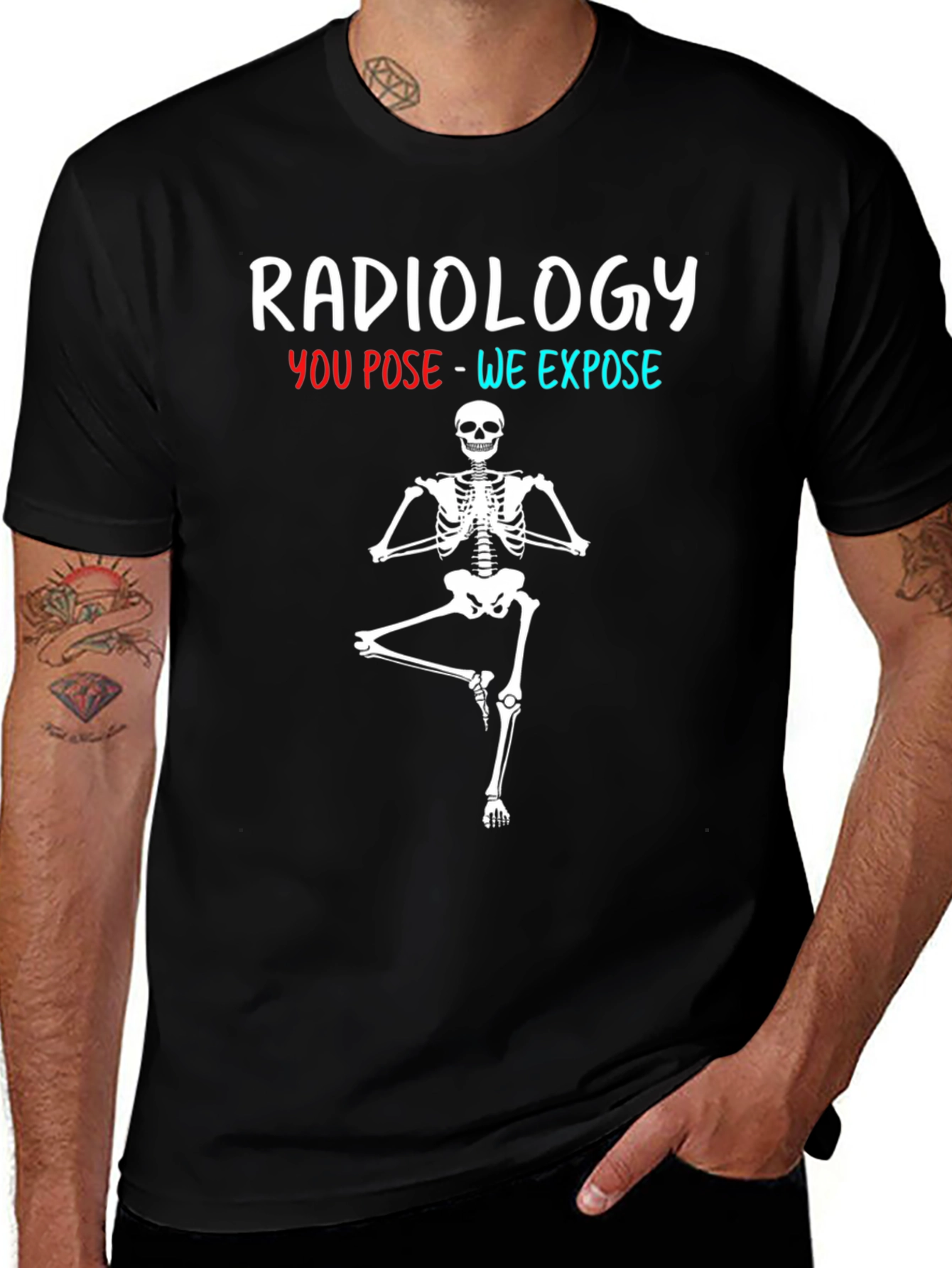Radiology Yoga Skeleton T-Shirt Funny X-Ray Tee