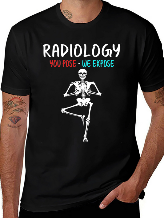 Radiology Yoga Skeleton T-Shirt Funny X-Ray Tee