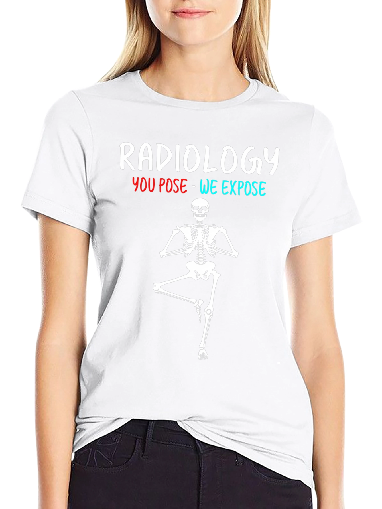 Radiology Yoga Skeleton T-Shirt Funny X-Ray Tee