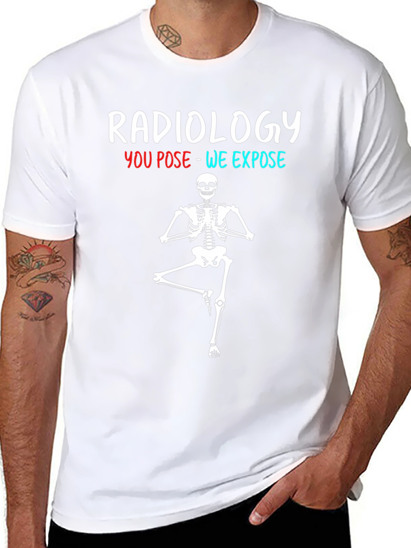 Radiology Yoga Skeleton T-Shirt Funny X-Ray Tee