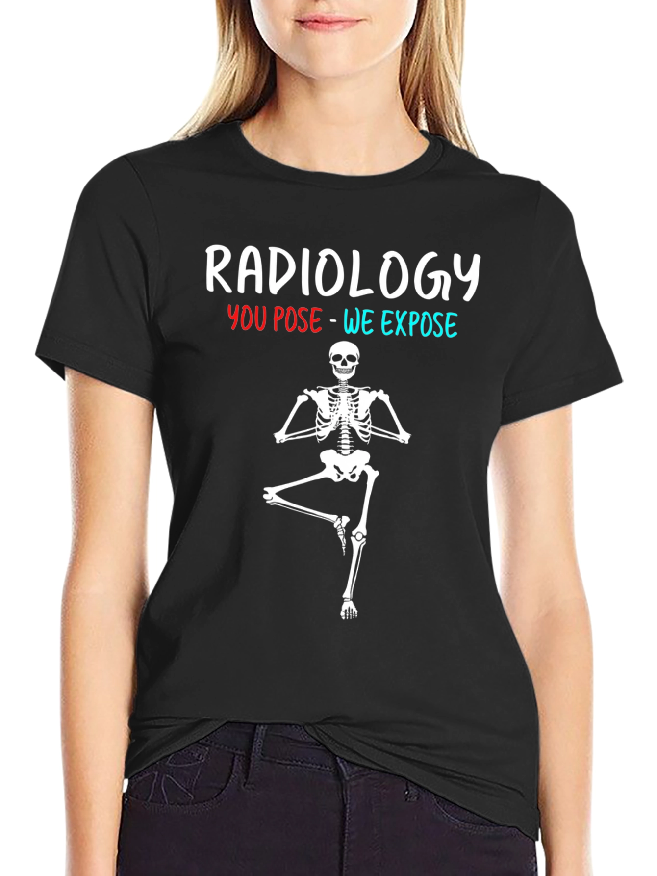 Radiology Yoga Skeleton T-Shirt Funny X-Ray Tee