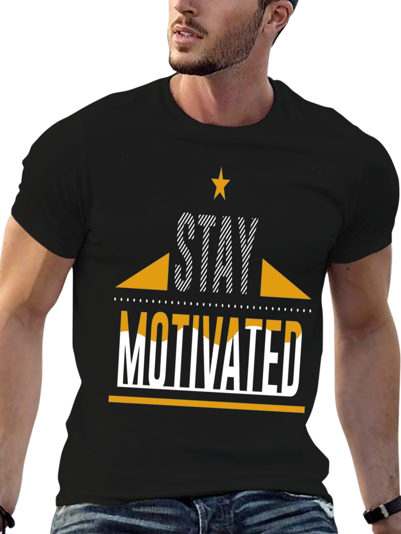 Stay Motivated Graphic Tee - Black