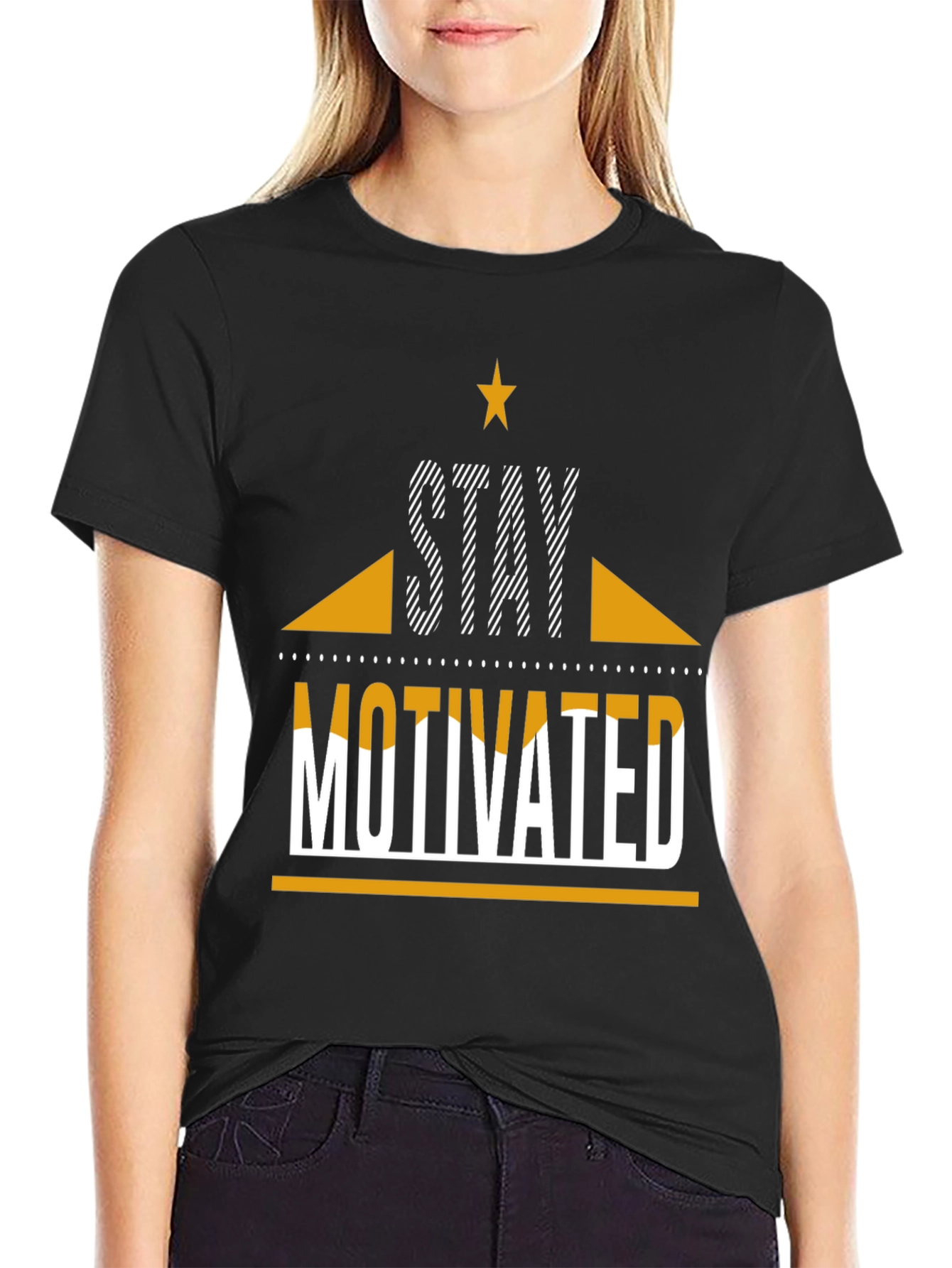 Stay Motivated Graphic Tee - Black