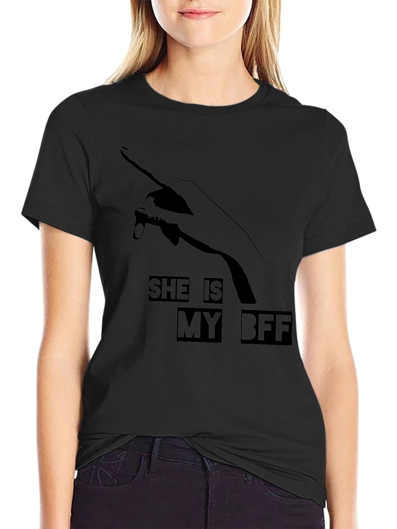 She is My BFF T-Shirt Black Graphic Tee