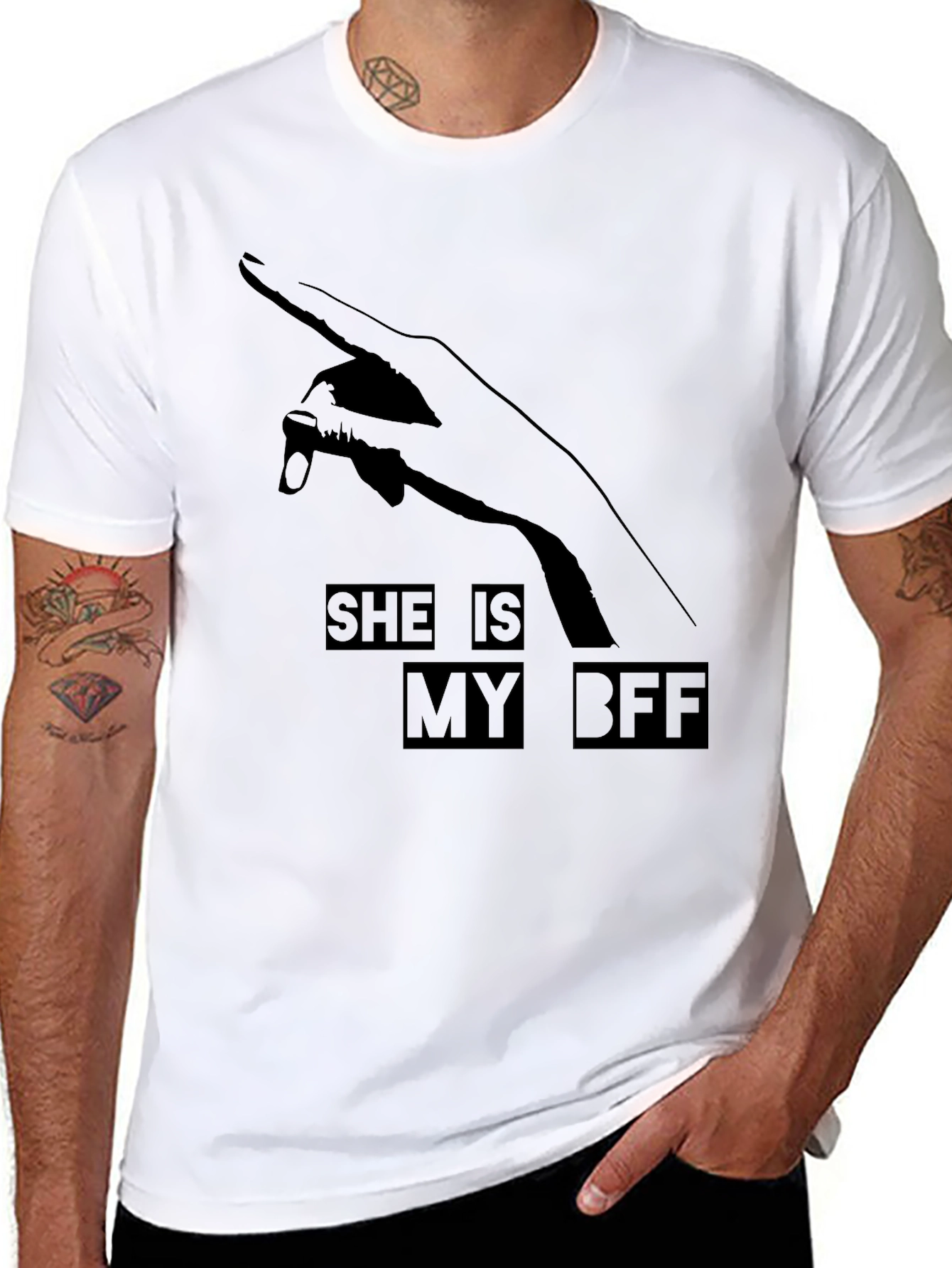 She is My BFF T-Shirt Black Graphic Tee