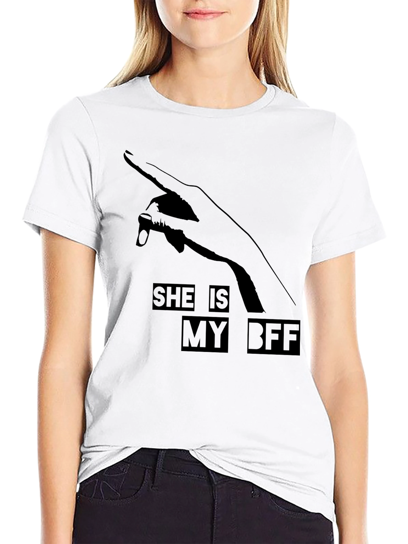 She is My BFF T-Shirt Black Graphic Tee