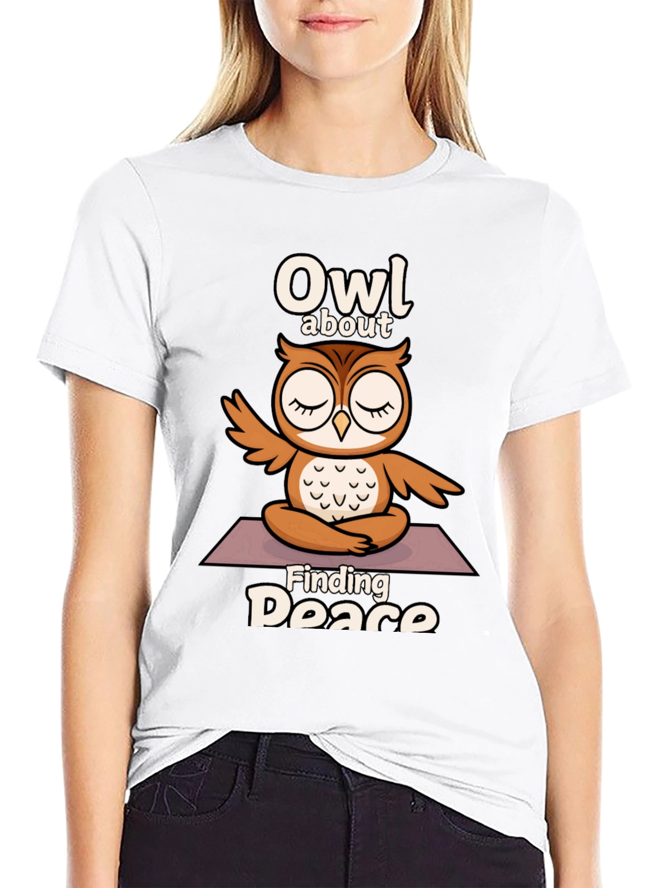 Owl About Finding Peace T-Shirt - Yoga Meditation Design