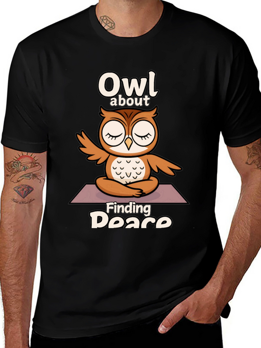 Owl About Finding Peace T-Shirt - Yoga Meditation Design