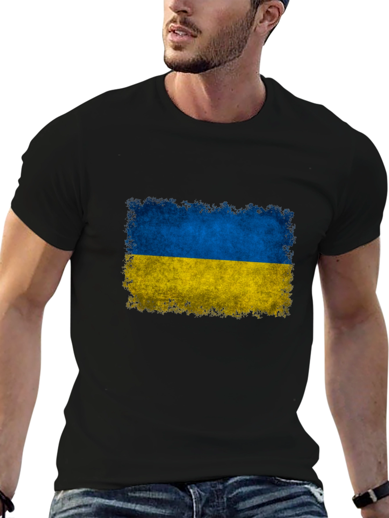Ukraine Flag T-Shirt - Distressed Design