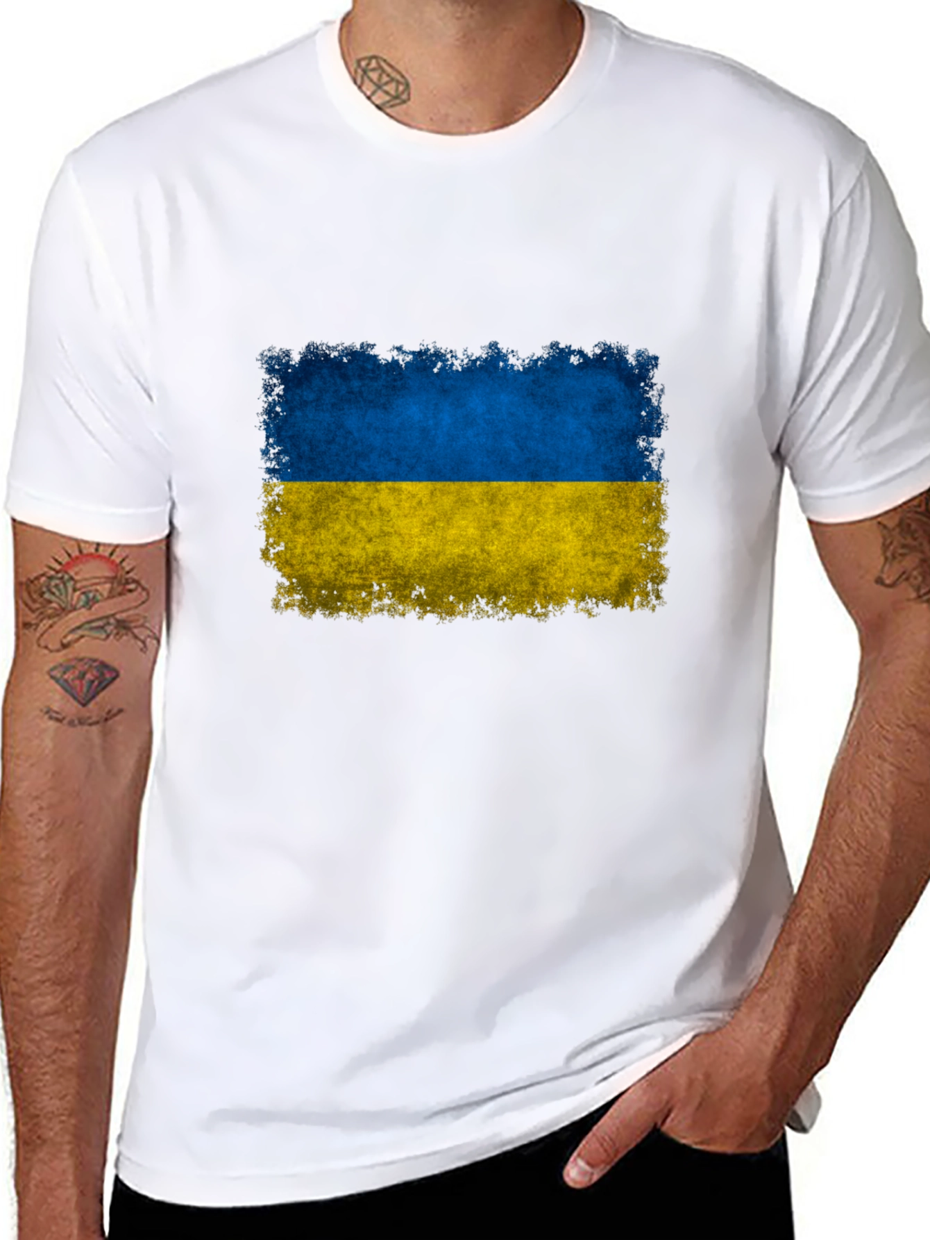 Ukraine Flag T-Shirt - Distressed Design