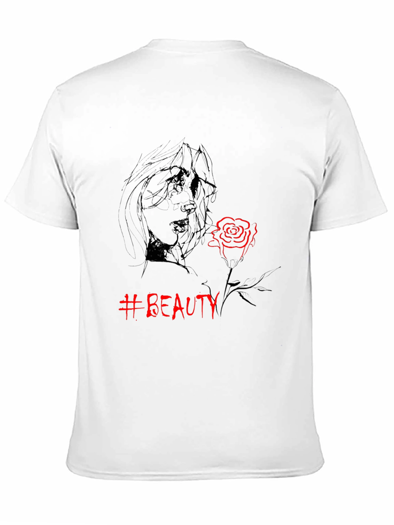 Beauty Rose Graphic Tee - Stylish Black T-Shirt
