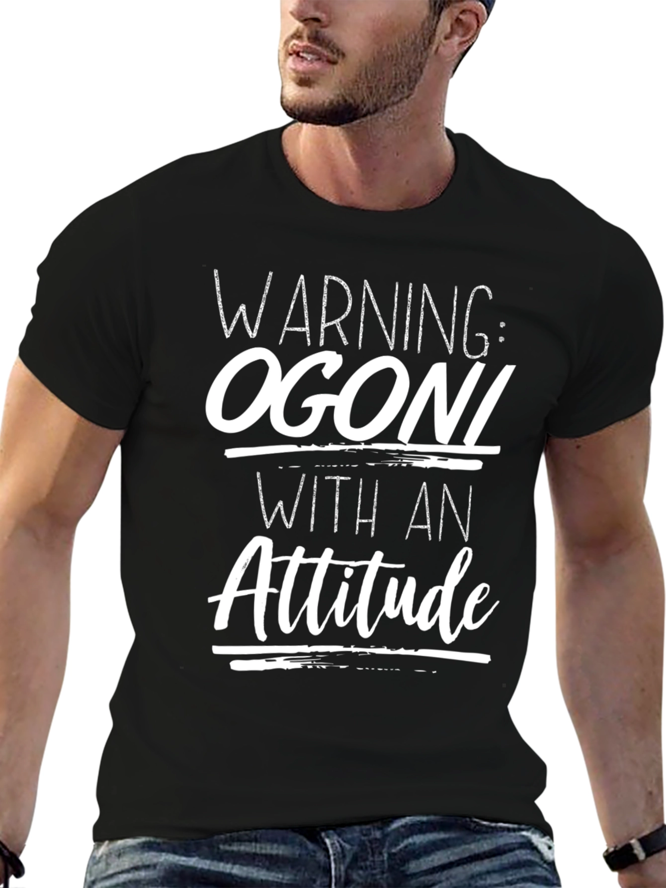 Warning: Ogoni With An Attitude Black T-Shirt