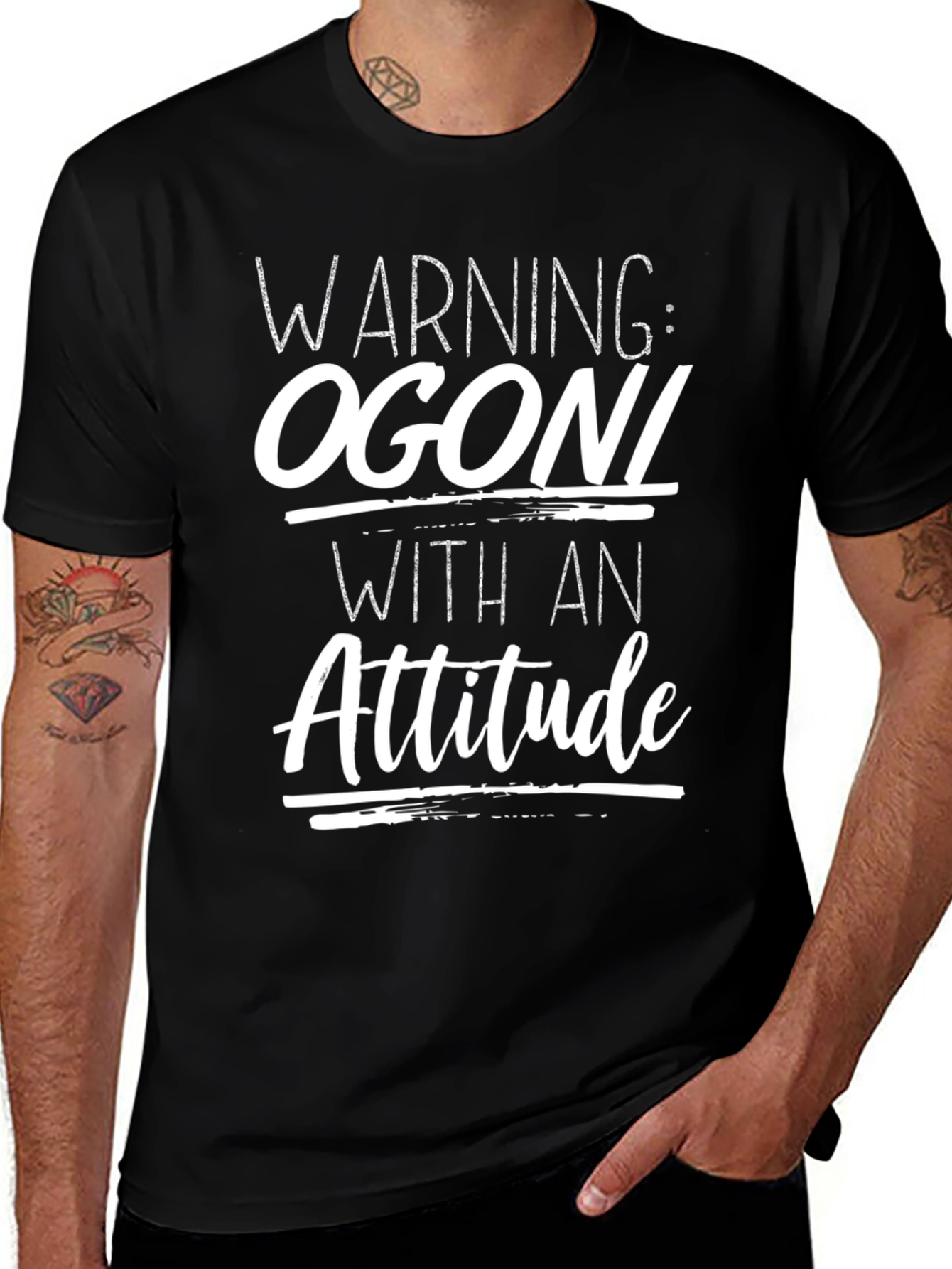 Warning: Ogoni With An Attitude Black T-Shirt